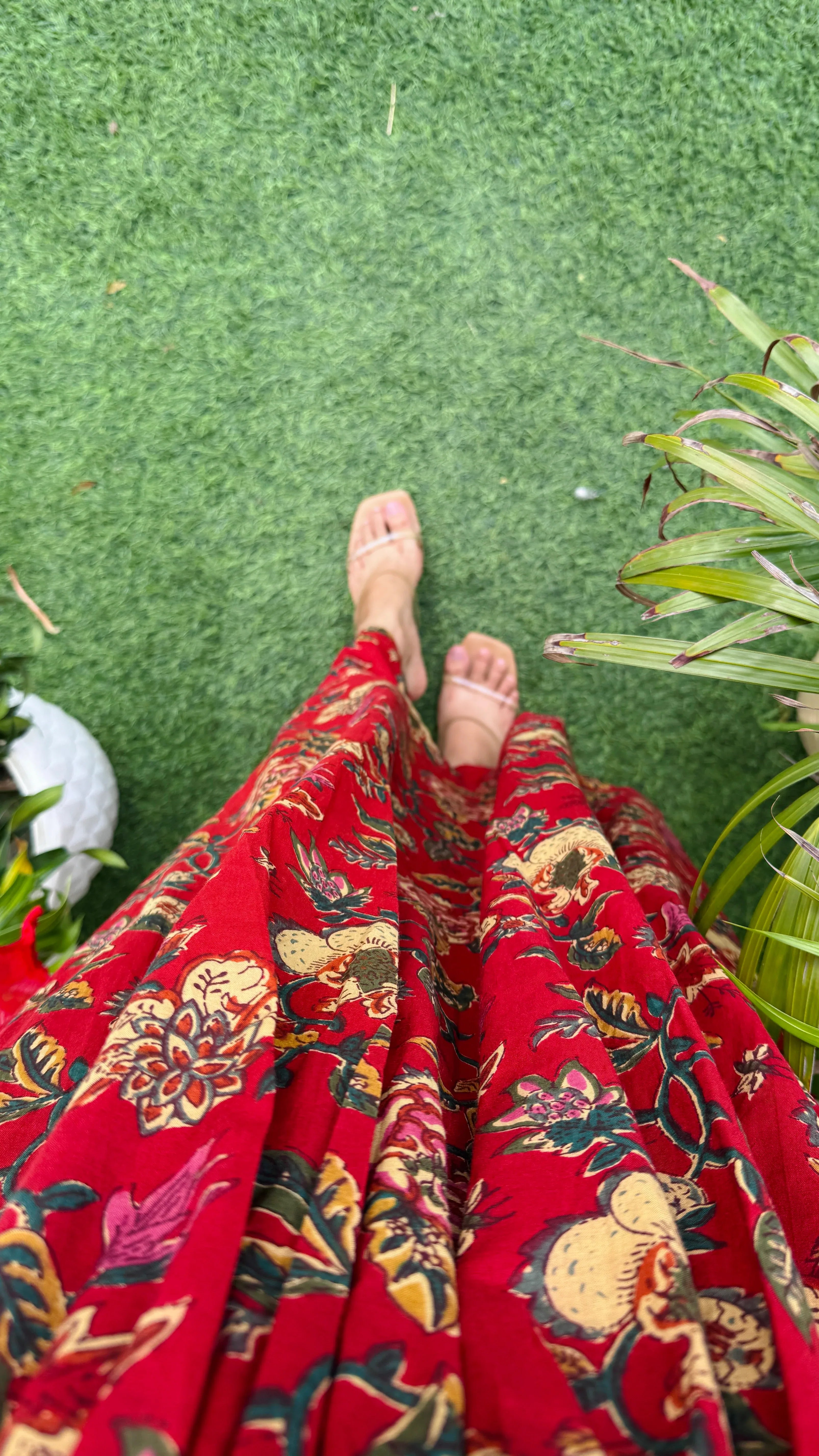 Beautiful Cotton Red Anarkali Suit Set - Dolled Up