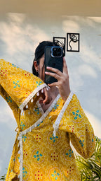 Cotton Bandhani Print Shells Detailing Angrakha Kurti - Dolled Up