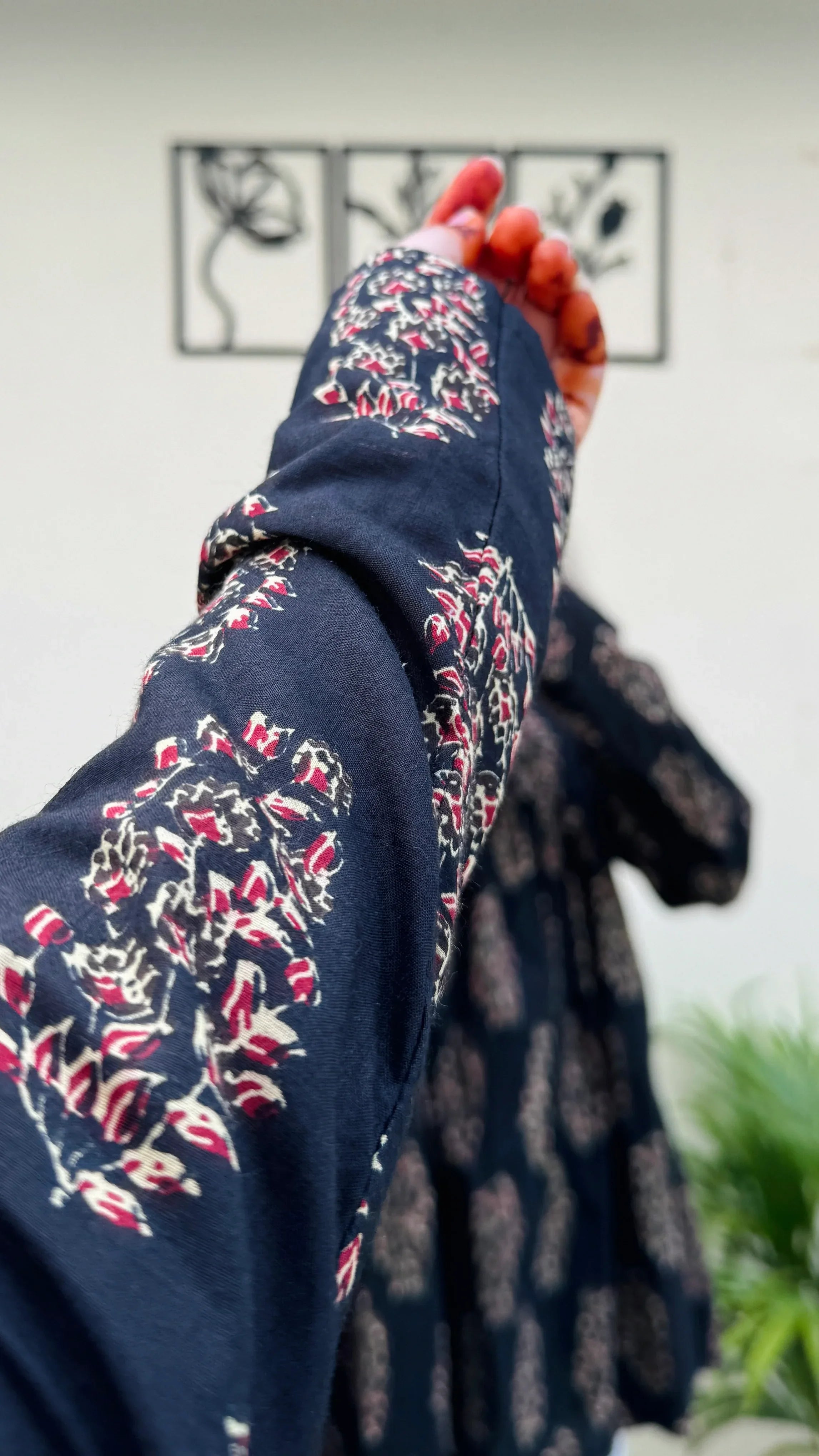 Cotton Flared Black Aliacut Ajrakh Print Peplum Top - Dolled Up