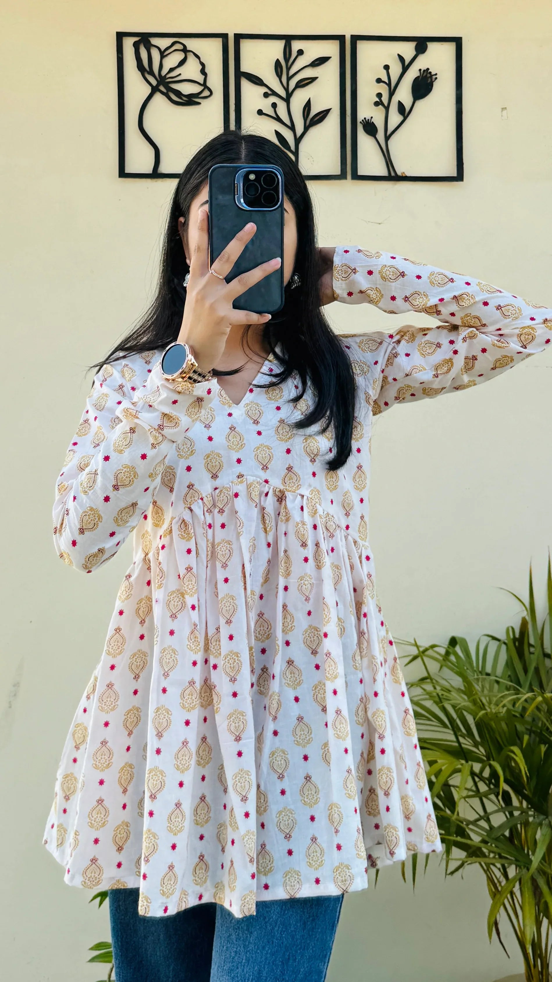 Cotton White Flared Aliacut Peplum Top - Dolled Up