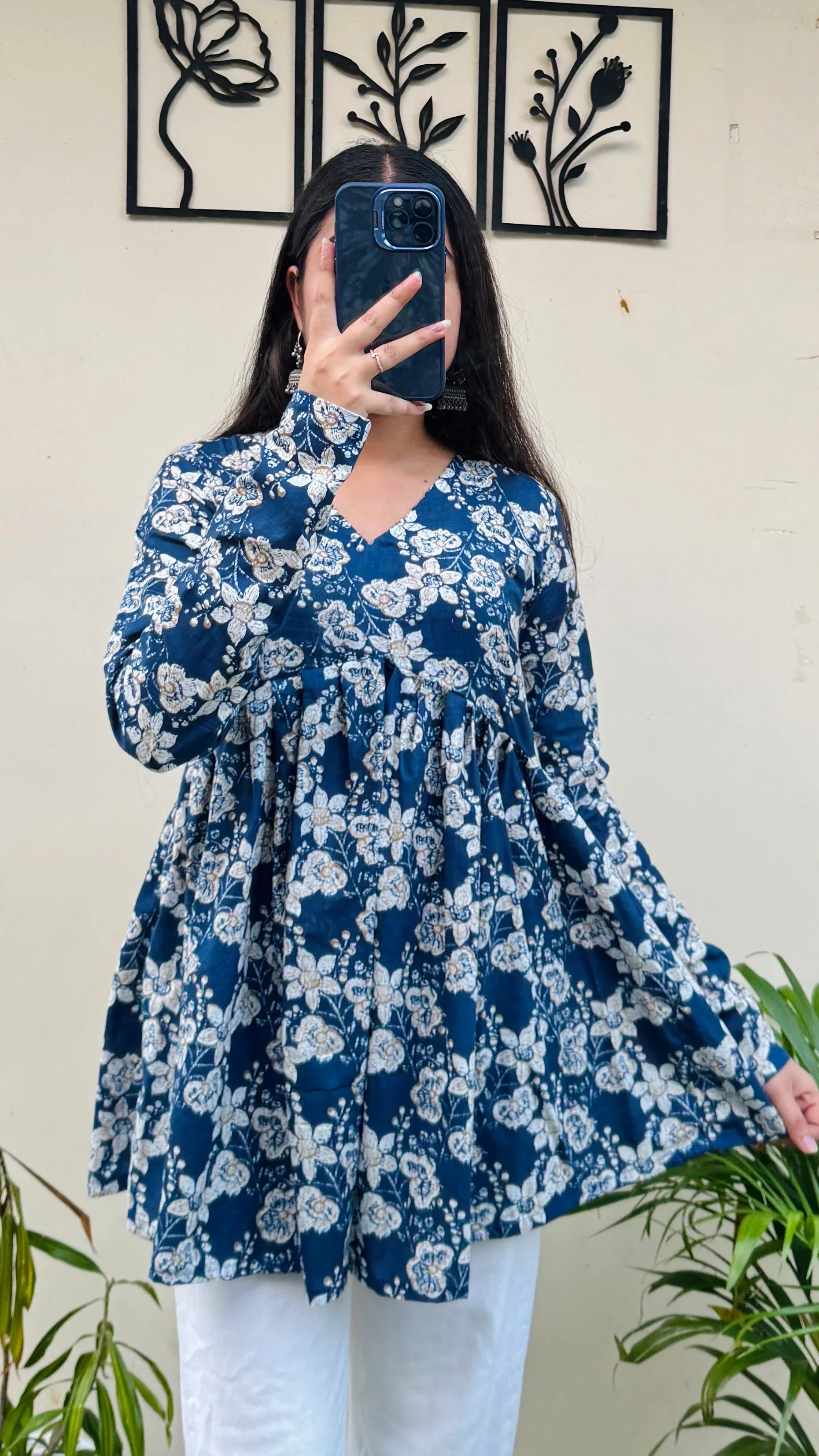 Cotton Flared Floral Print Aliacut Peplum Top - Dolled Up