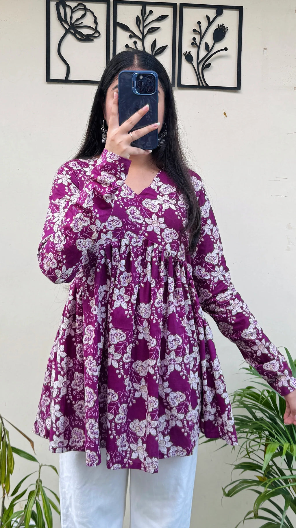 Cotton Flared Floral Print Aliacut Peplum Top - Dolled Up