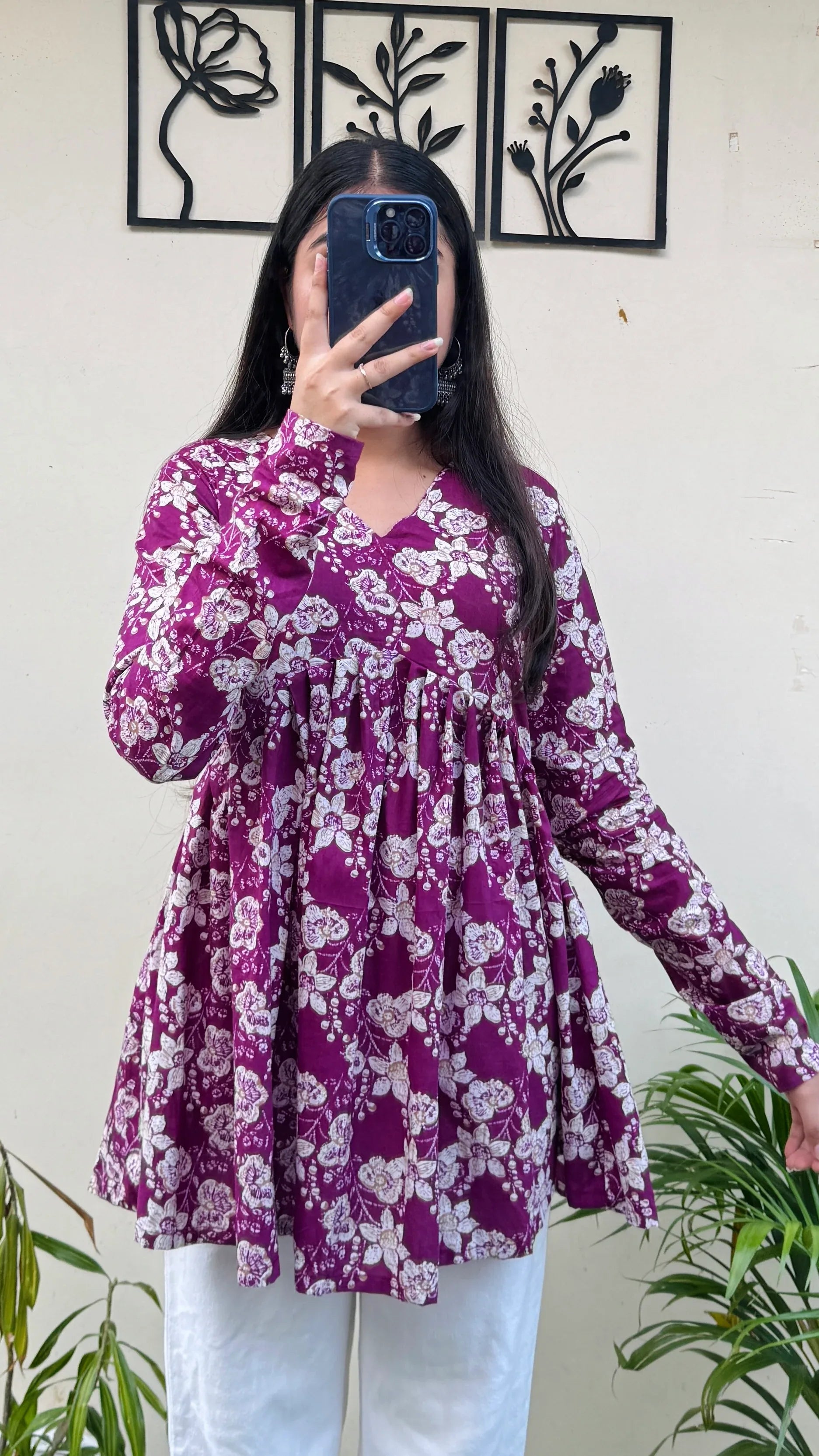 Cotton Flared Floral Print Aliacut Peplum Top - Dolled Up
