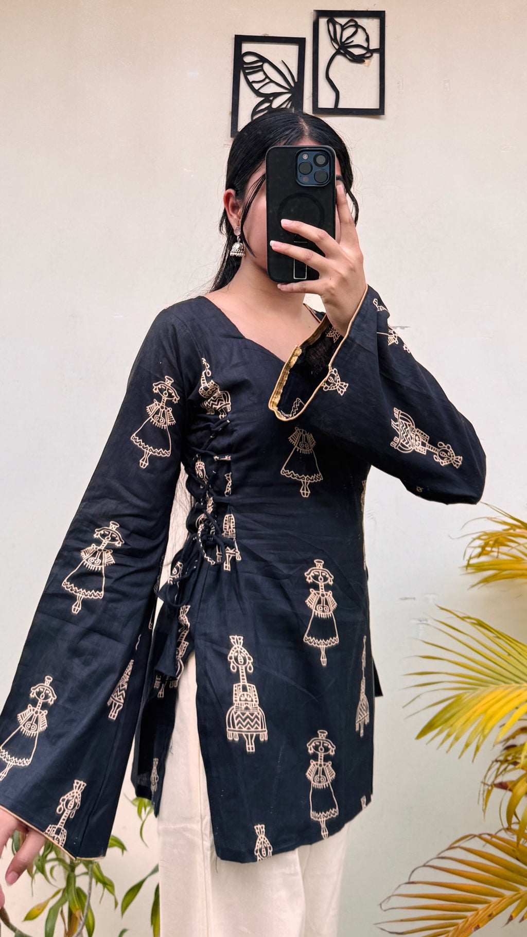 Mansi ~ Cotton Sweetheart Neck Side Corset Short Kurti