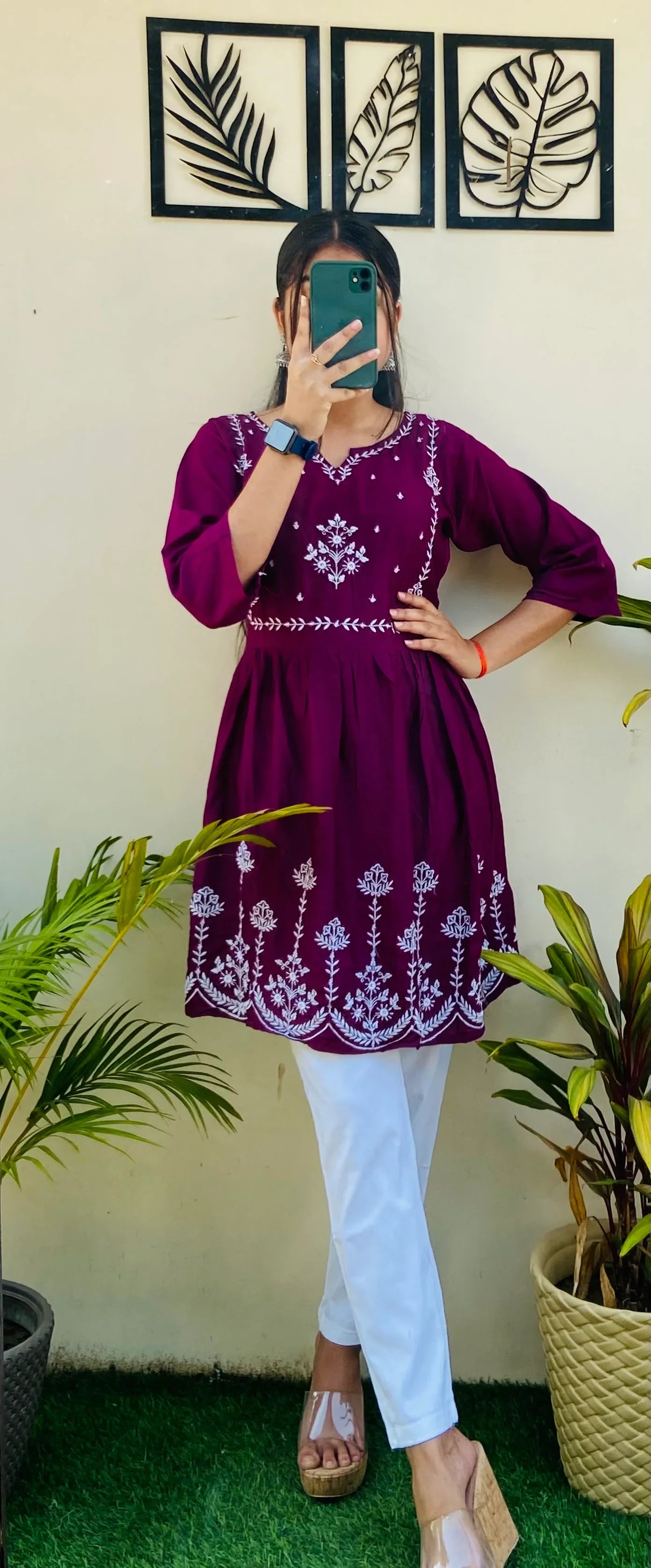 Imported Traditional Thread Embroidery Kurti Pant Set - Dolled Up