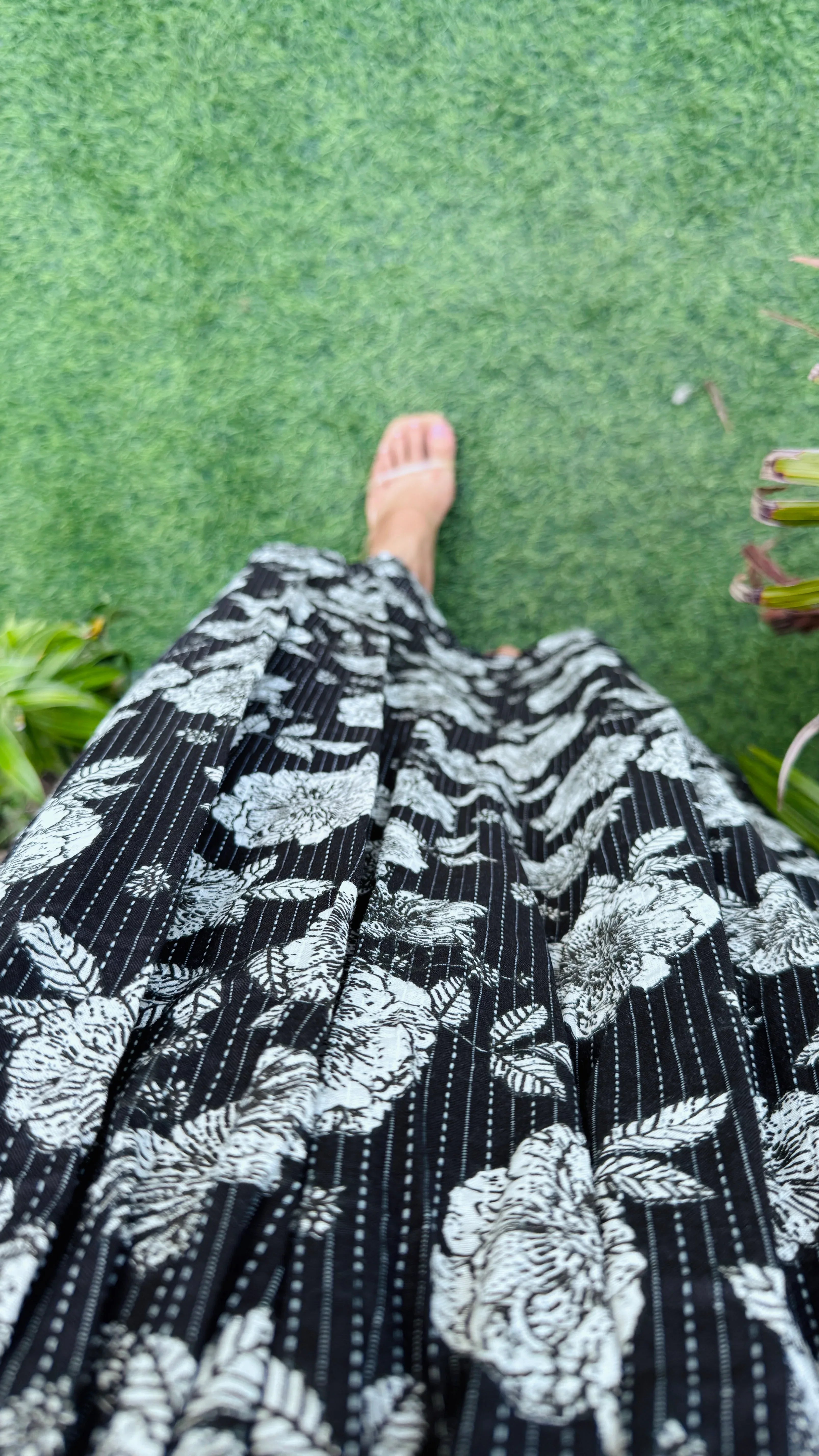 Beautiful Cotton Katha Black Anarkali Suit Set - Dolled Up