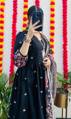 Beautiful Cotton Anarkali Kurta Pant and Dupatta Set - Dolled Up