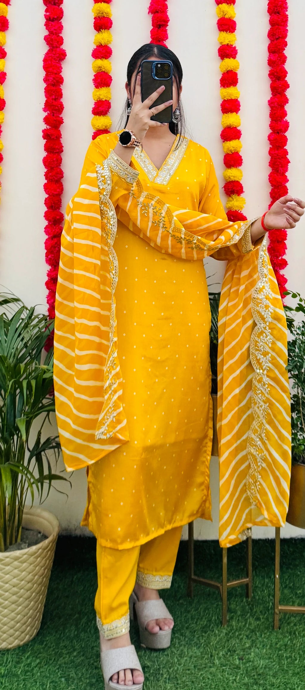 Beautiful Silk Kurta Pant Dupatta Set - Dolled Up