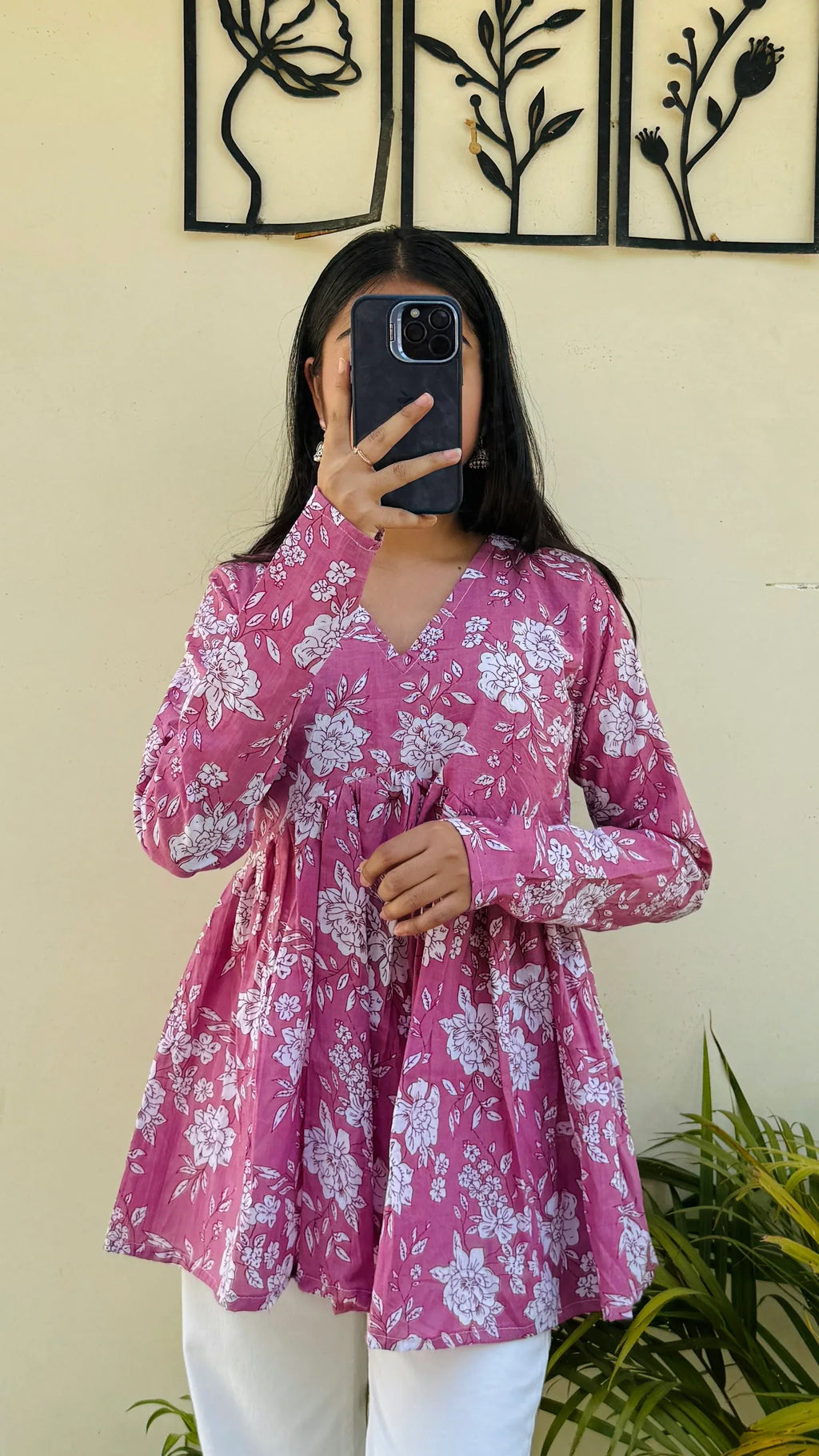 Cotton Flared Floral Print Aliacut Peplum Top - Dolled Up