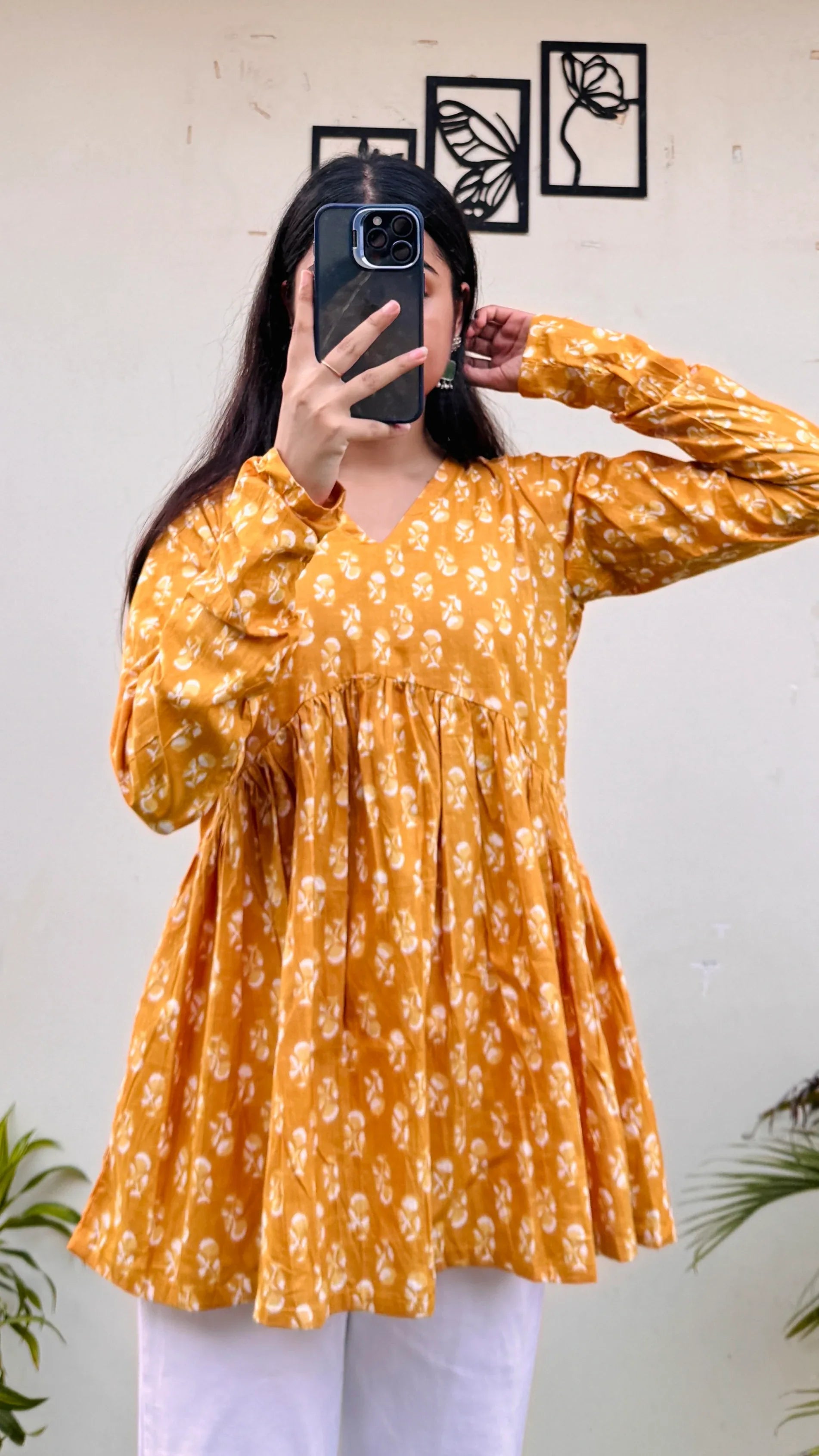 Cotton Flared Aliacut Floral Print Peplum Top - Dolled Up