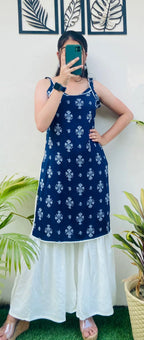 Beautiful Rayon Printed Straight Kurta Sharara Set - Dolled Up