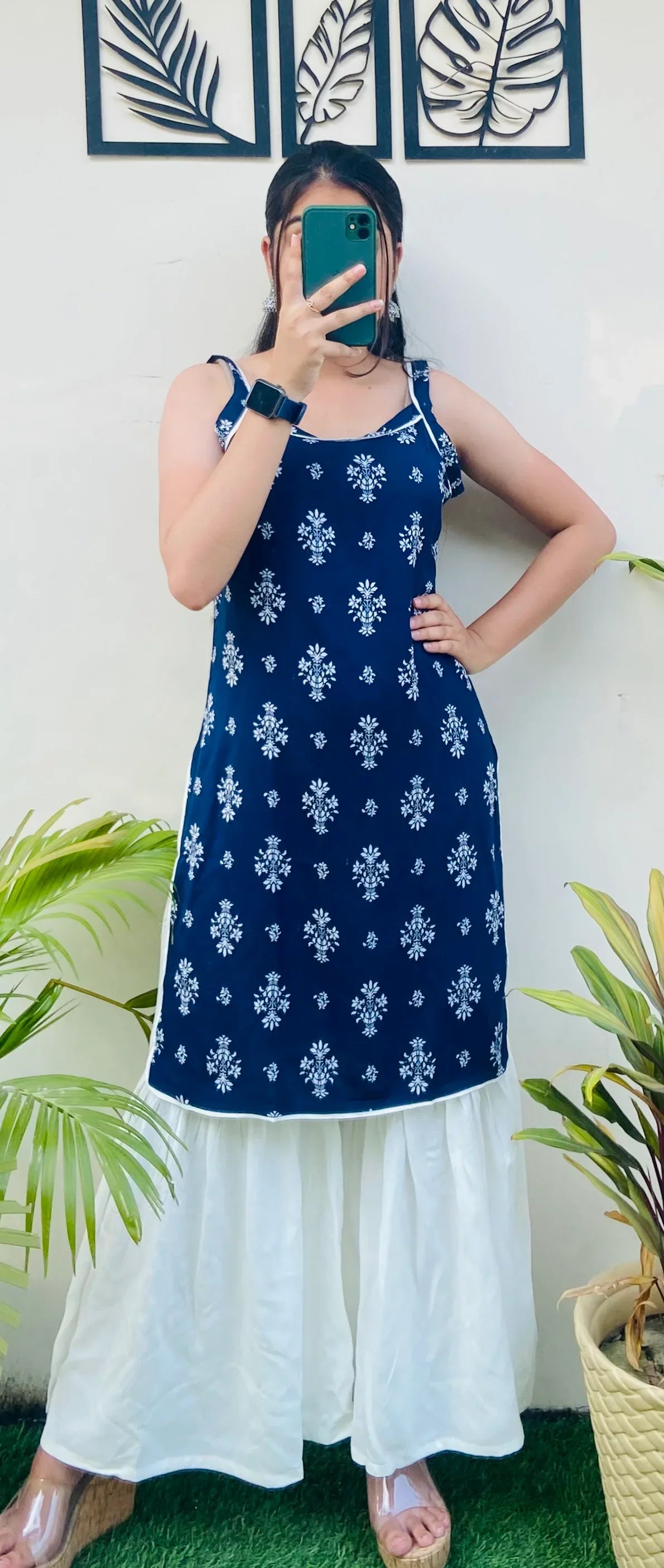Beautiful Rayon Printed Straight Kurta Sharara Set - Dolled Up