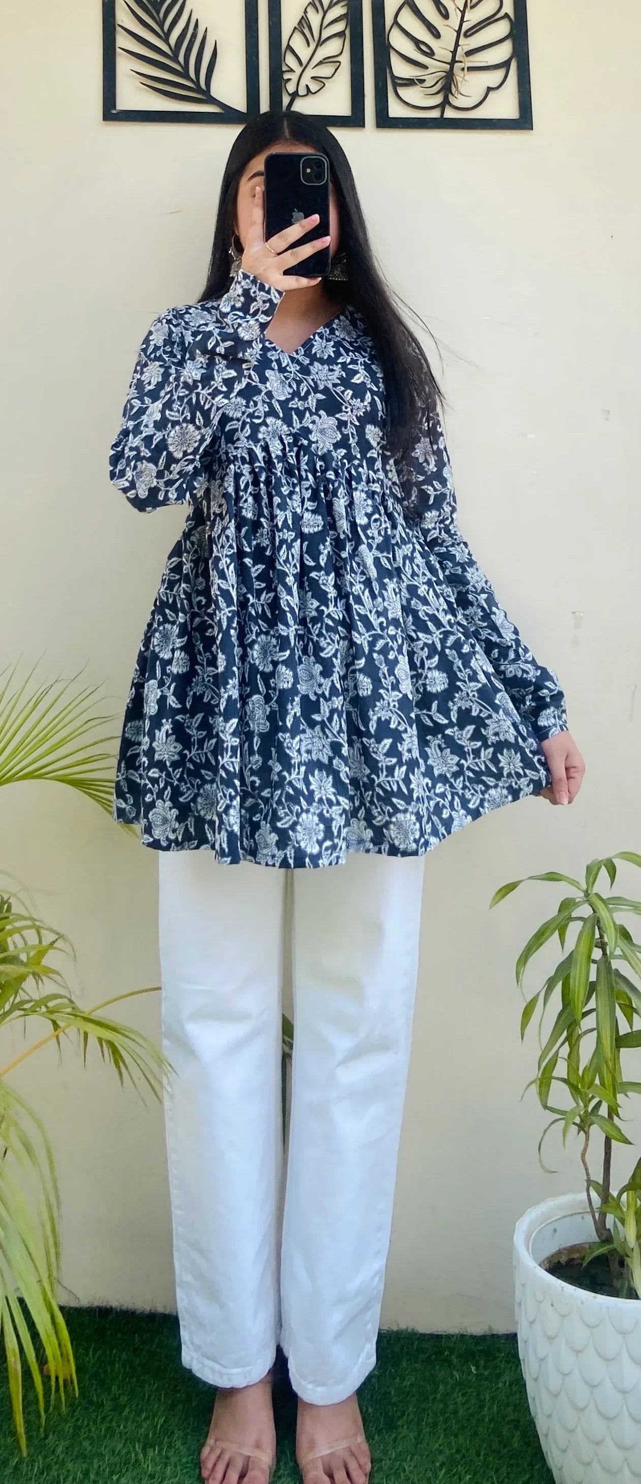 Cotton Flared Aliacut Floral Print Peplum Top - Dolled Up