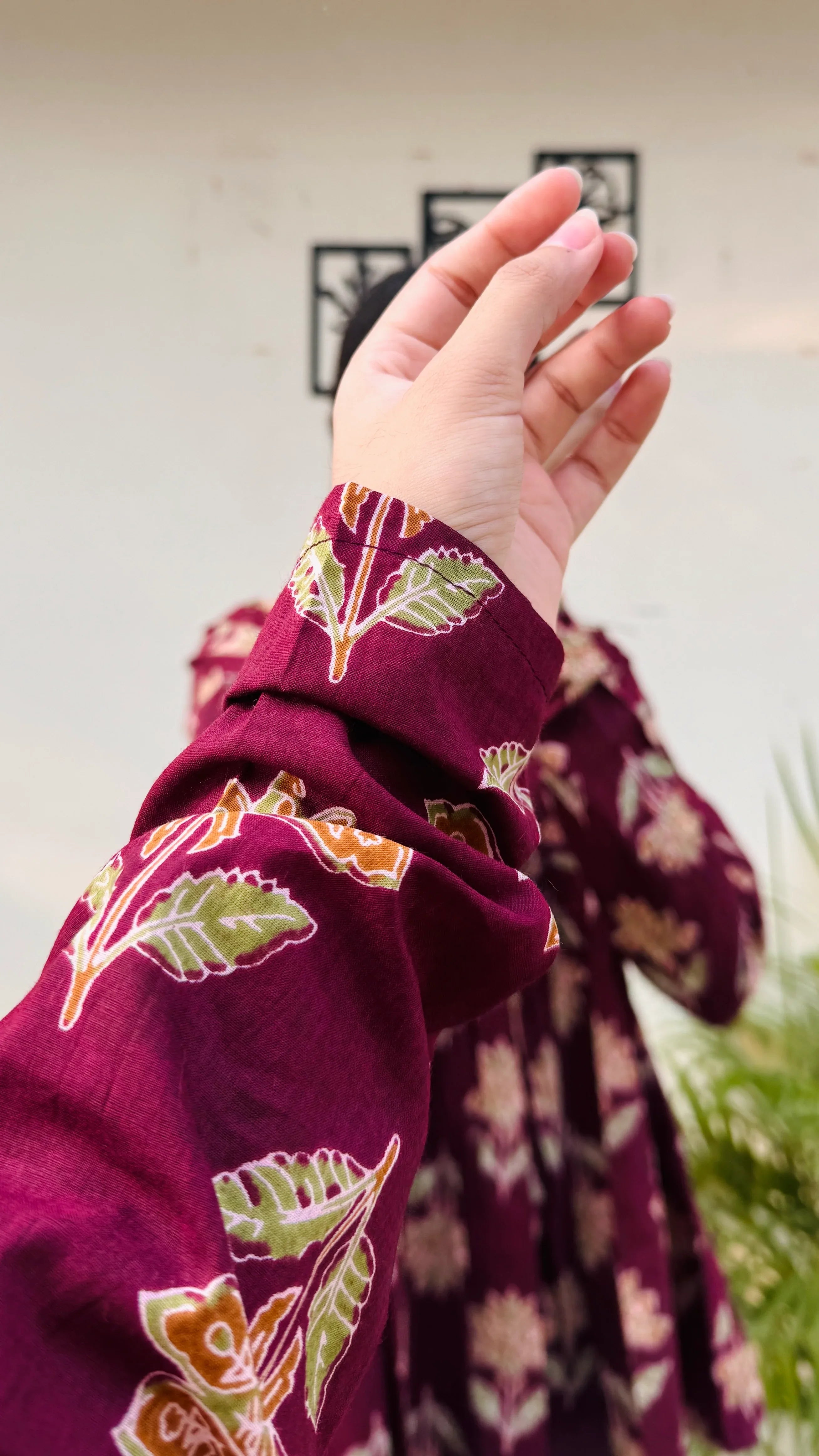 Cotton Maroon Flared Printed Aliacut Peplum Top - Dolled Up