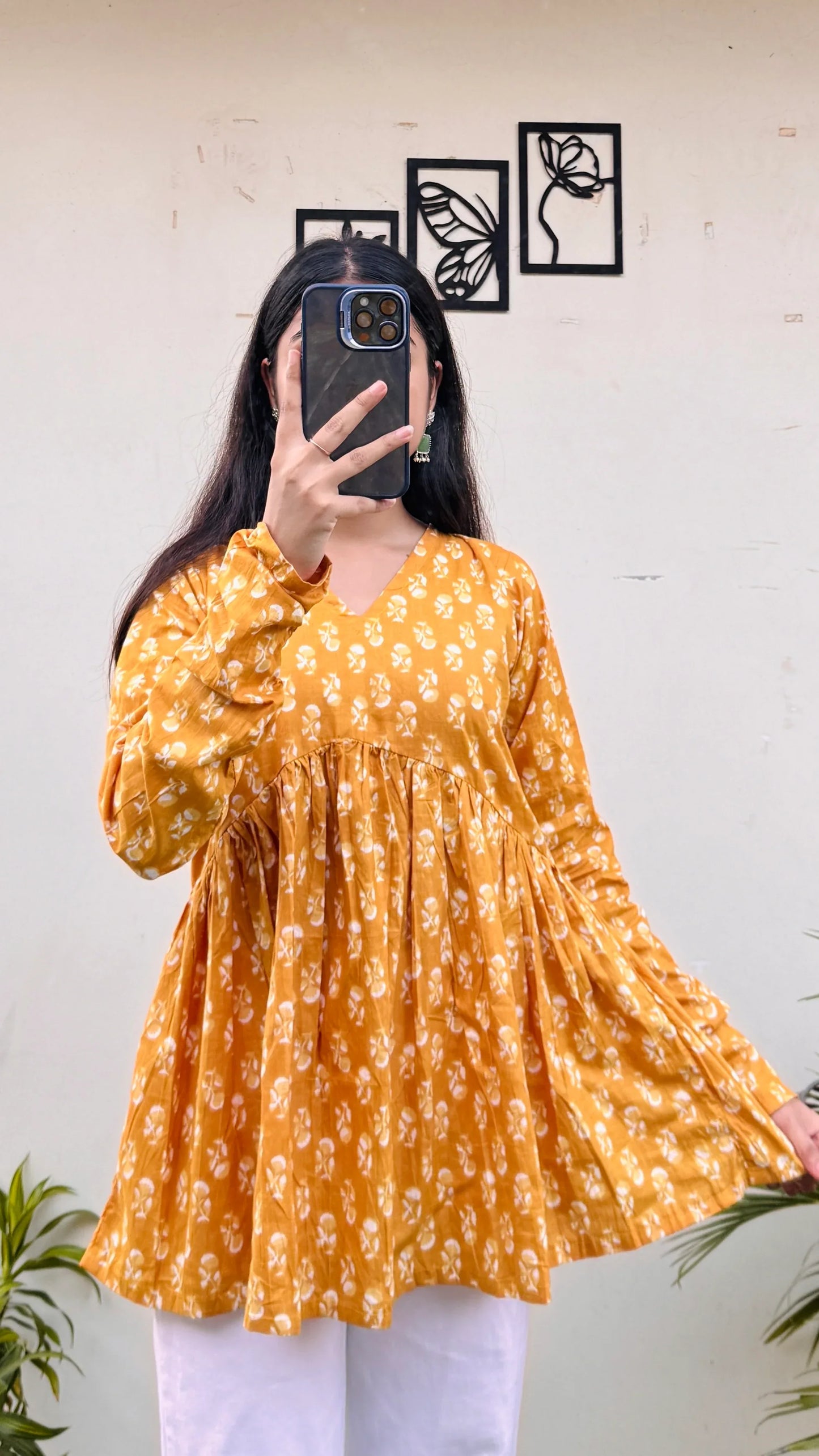 Cotton Flared Aliacut Floral Print Peplum Top - Dolled Up