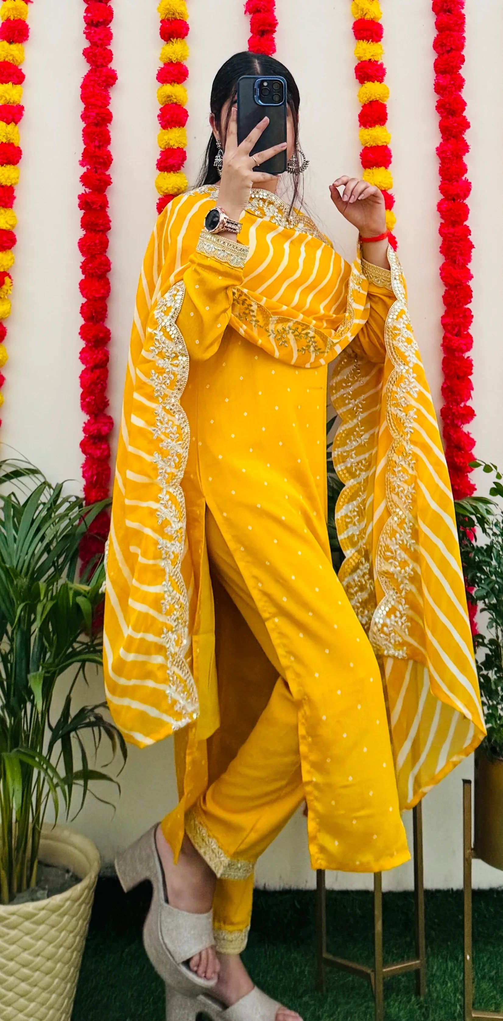 Beautiful Silk Kurta Pant Dupatta Set - Dolled Up