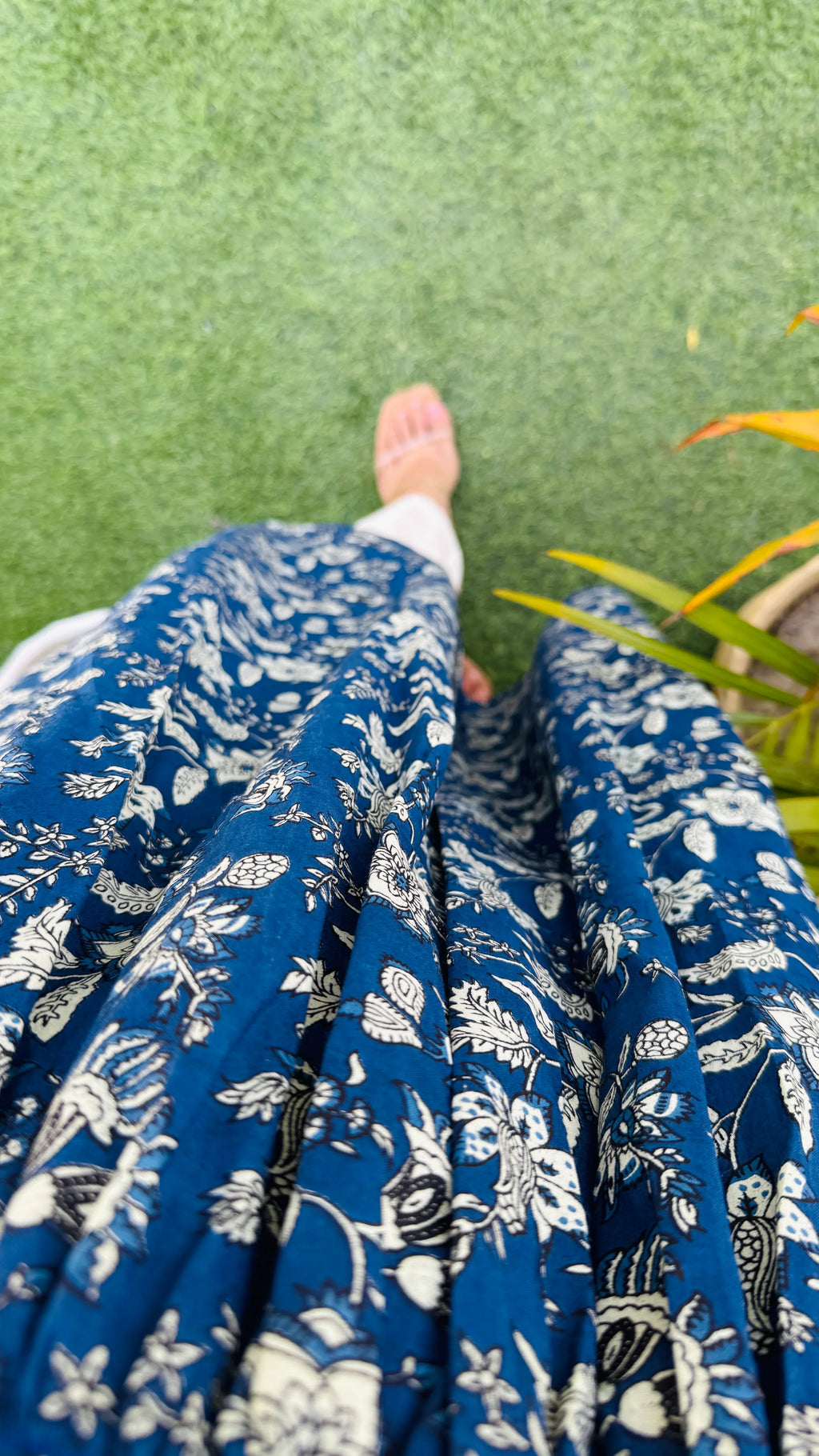 Cotton Full Sleeve Blue Nyra Cut Long Kurti - Dolled Up