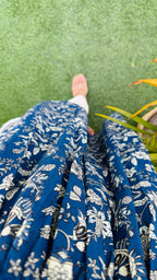 Cotton Full Sleeve Blue Nyra Cut Long Kurti - Dolled Up