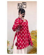 Aadhya ~ Cotton Square Neck Side Corset Short Kurti