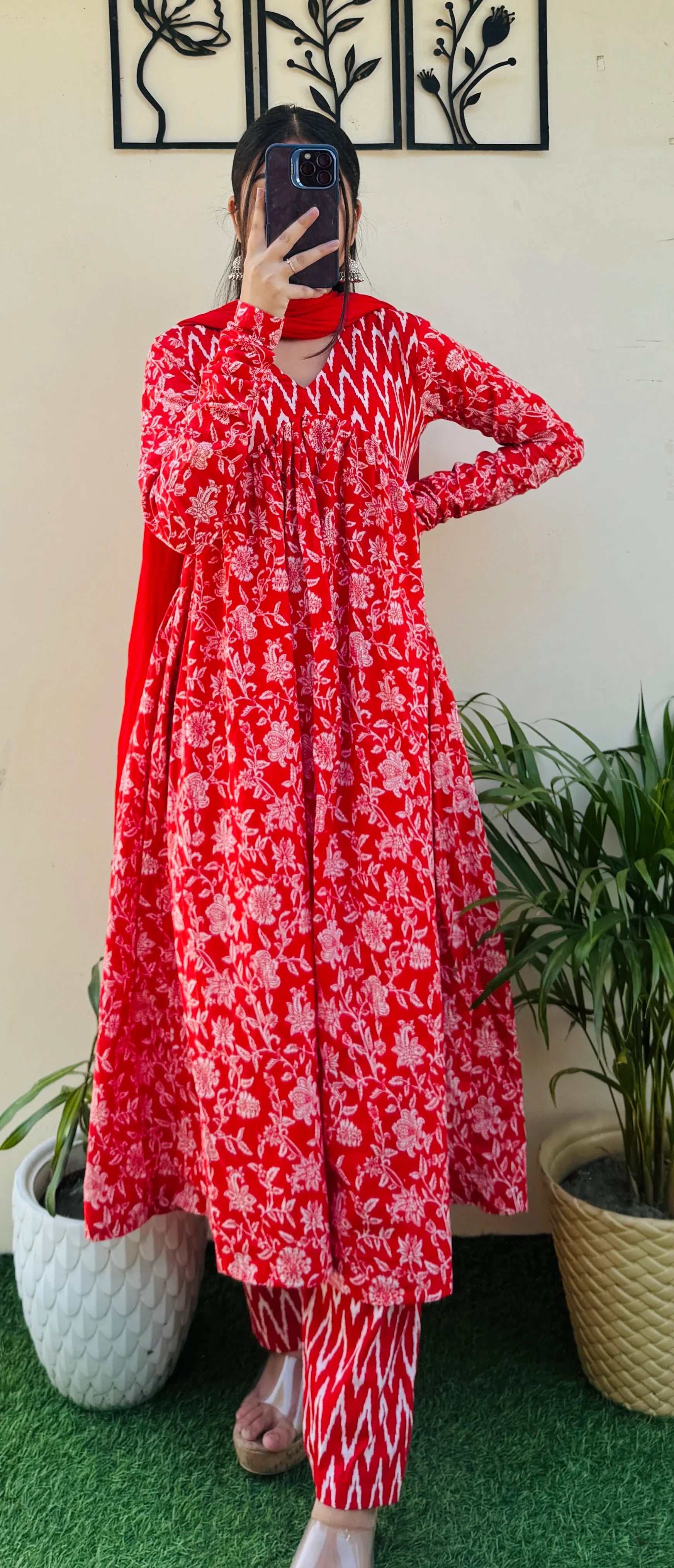 Beautiful Cotton Alia Cut Gathering Sleeves Suit Set - Dolled Up