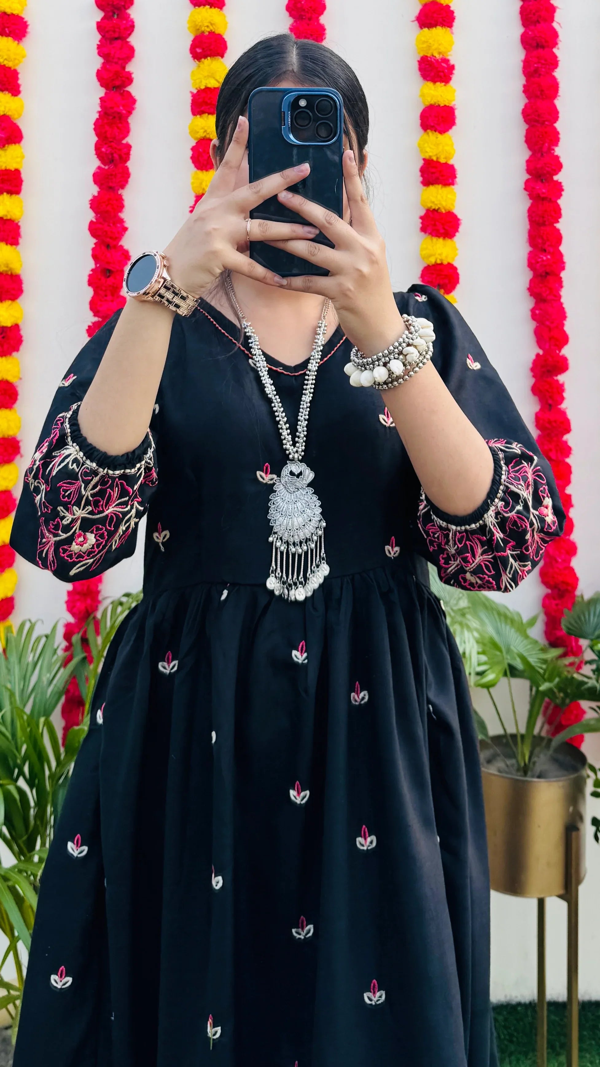 Beautiful Cotton Anarkali Kurta Pant and Dupatta Set - Dolled Up