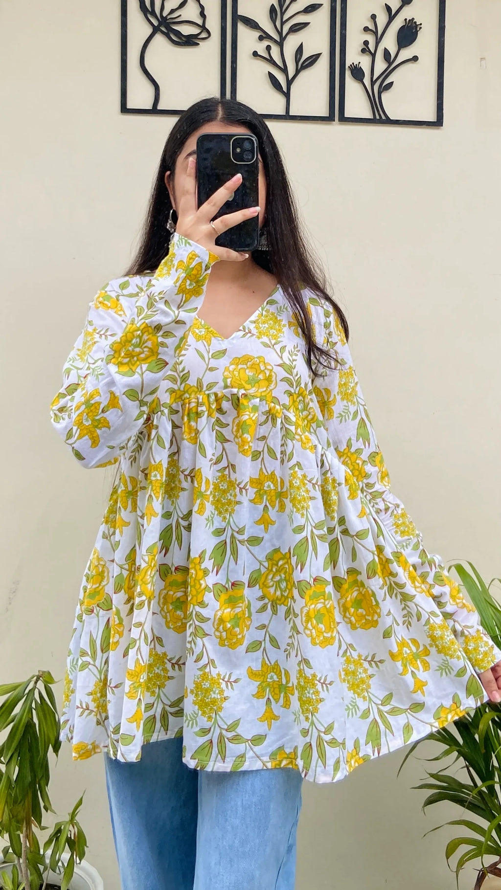 Cotton Flared Floral Print Aliacut Peplum Top - Dolled Up