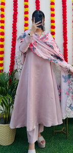 Beautiful Silk Anarkali Kurta Pant with Dupatta - Dolled Up