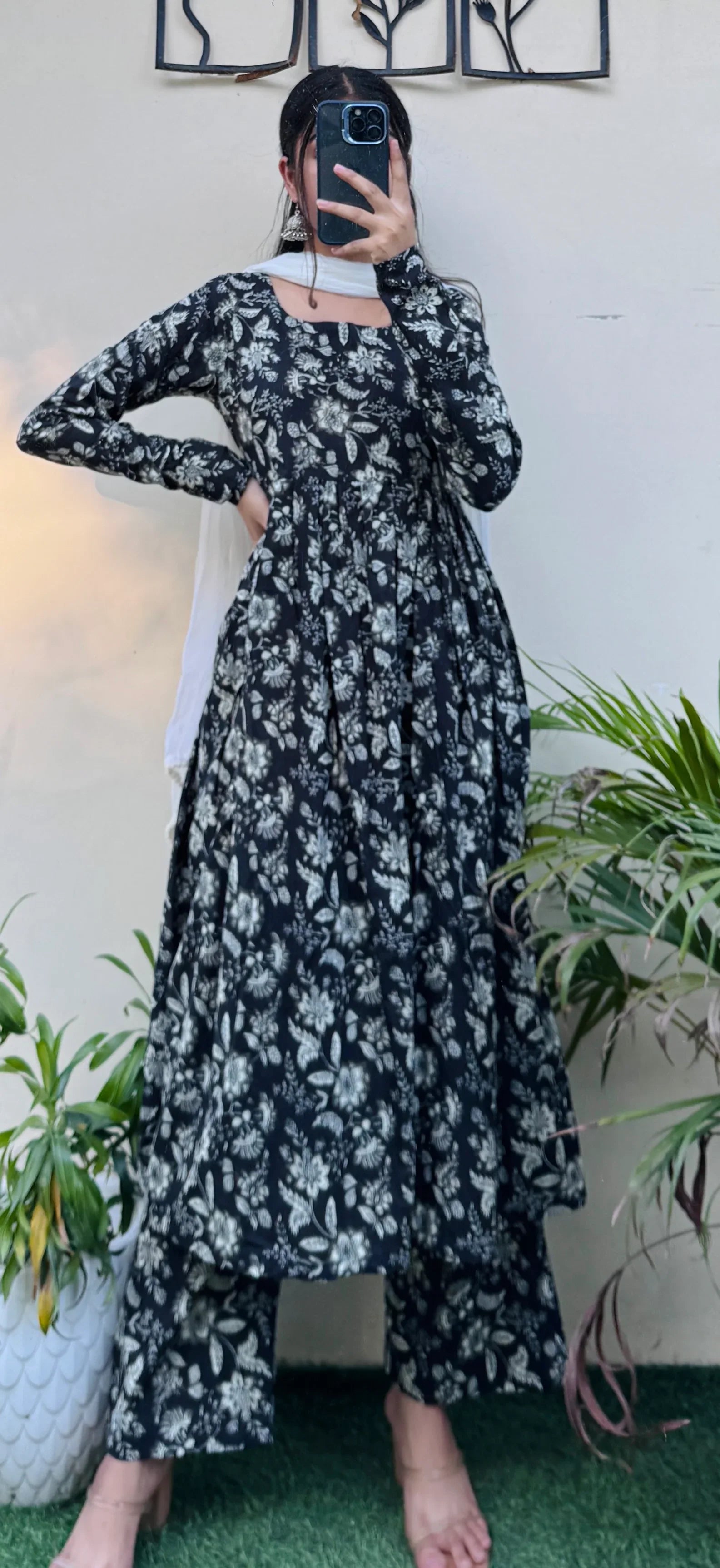 Beautiful Cotton Anarkali Suit Set - Dolled Up