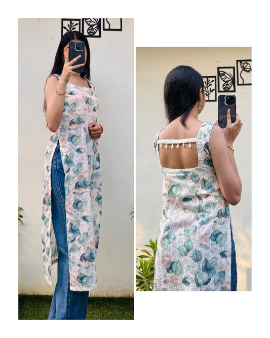 Straight Backless Kurti