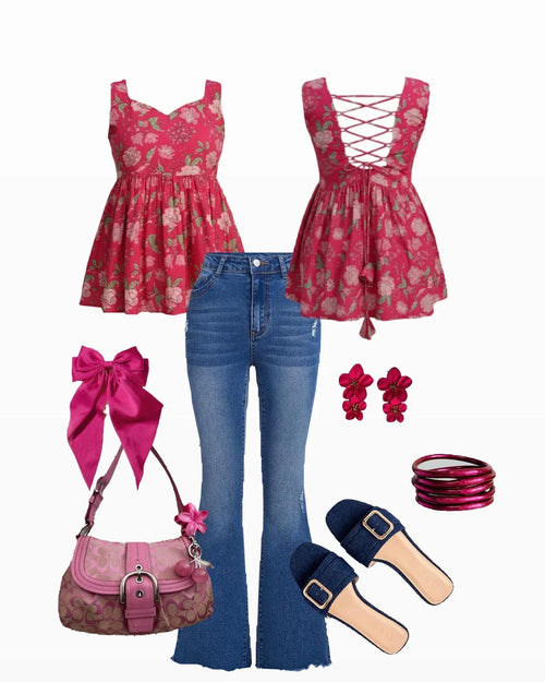 Backless Kurti + Bootcut Denim - Dolled Up