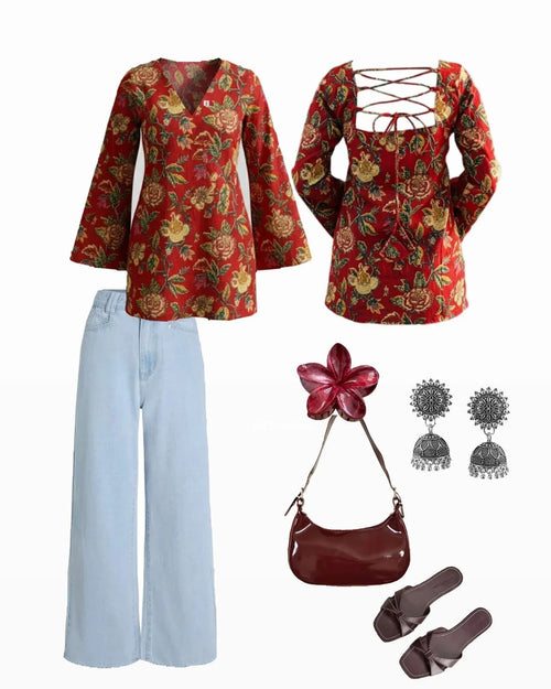 Backless Kurti + Denim - Dolled Up